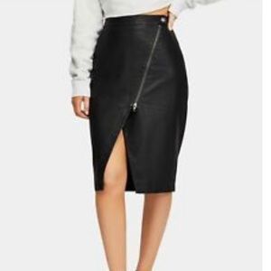 FREE PEOPLE Midi Vegan leather Skirt
